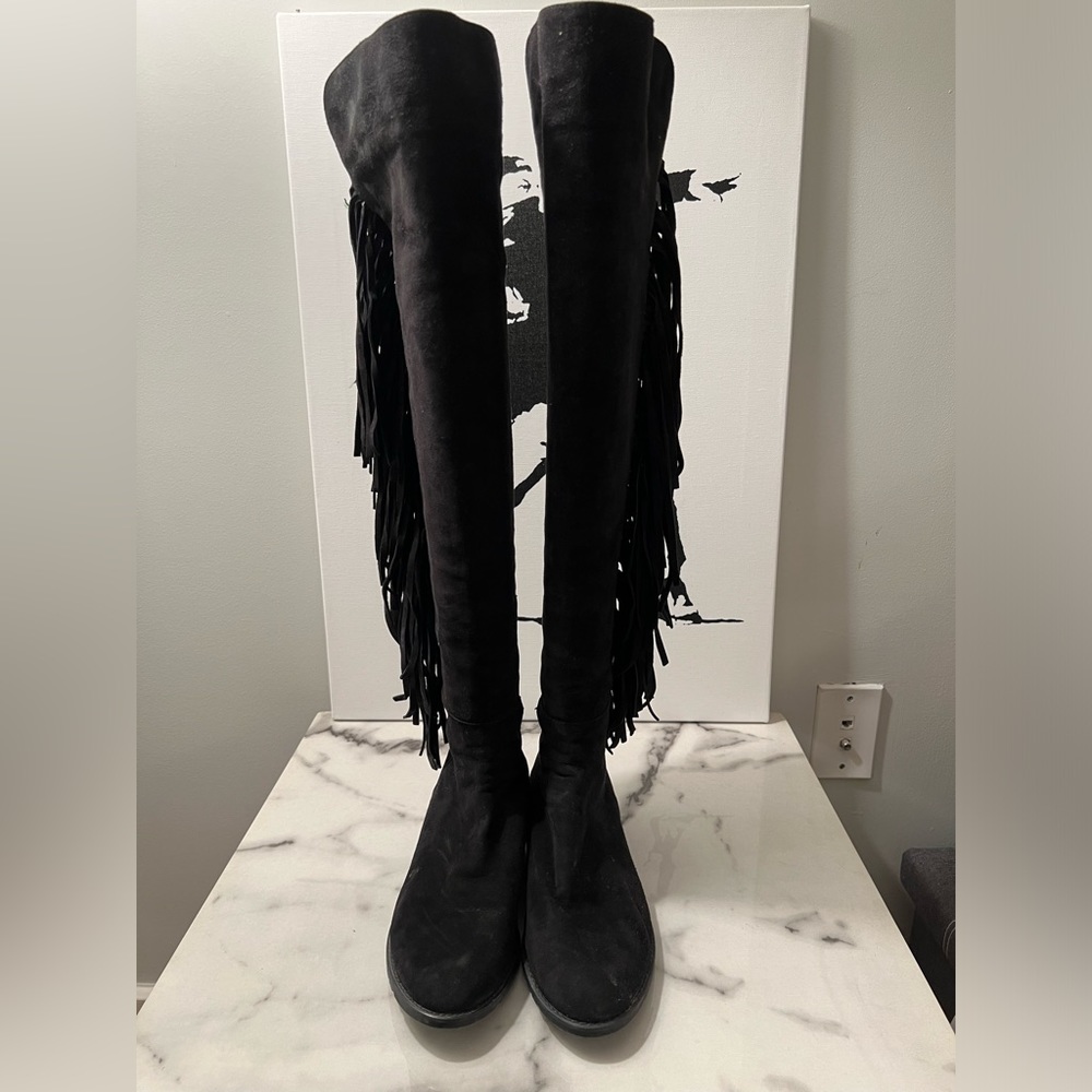 Stuart Weitzman 5050 Fringe Over the Knee Boots